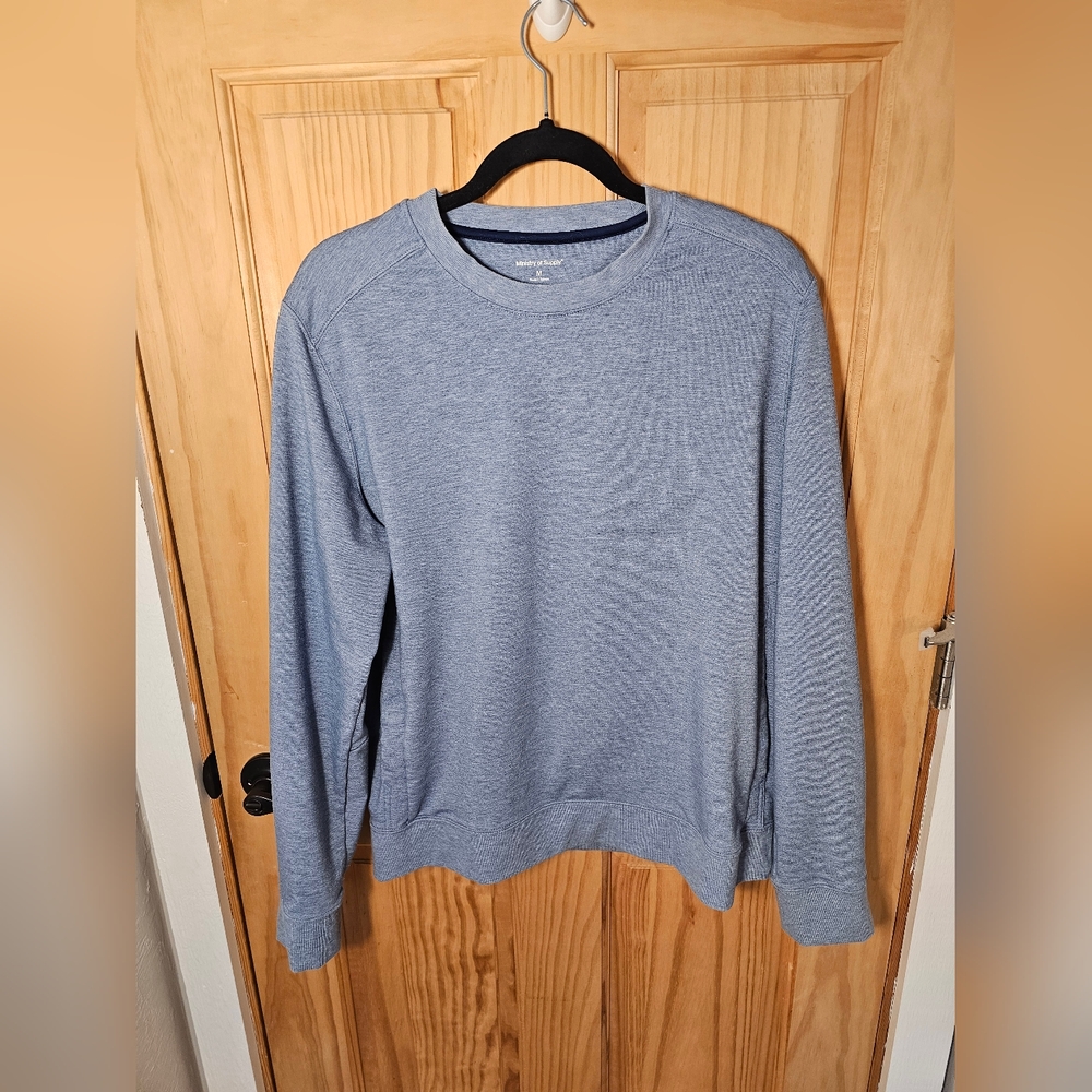 Ministry of Supply Fusion Terry for All, Blue Crewneck Sweatshirt, Medium